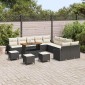 vidaXL Σετ Καναπέ Κήπου με μαξιλάρι 13 pcs Μαύρο Πολυ ράταν