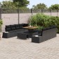 vidaXL Σετ Καναπέ Κήπου με μαξιλάρι Μαύρο 100 x 100 x 71 cm Πολυ ράταν