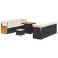 vidaXL Σετ Καναπέ Κήπου 12 pcs Μαύρο και Κρέμα συνθετικό ρατάν