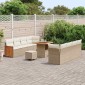 vidaXL Σετ Καναπέ Κήπου 12 pcs Μπεζ και Κρέμα συνθετικό ρατάν