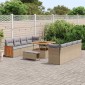 vidaXL Σετ Καναπέ Κήπου 12 pcs Μπέζ και Ανοιχτό Γκρι συνθετικό ρατάν