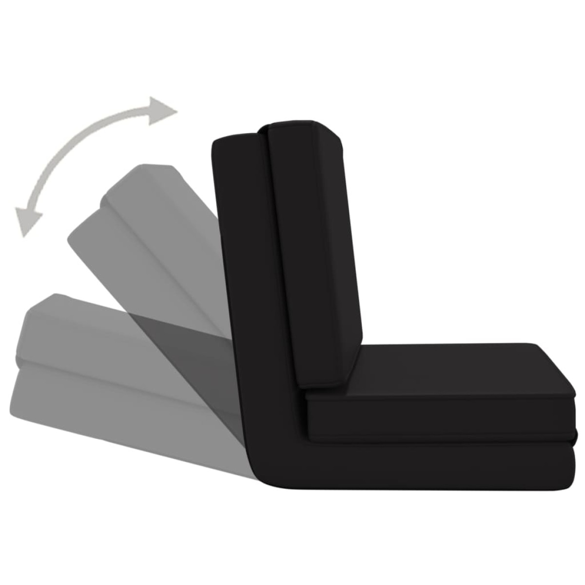 vidaXL Καρέκλα Δαπέδου Πτυσσόμενη Μαύρη από Συνθετικό Δέρμα