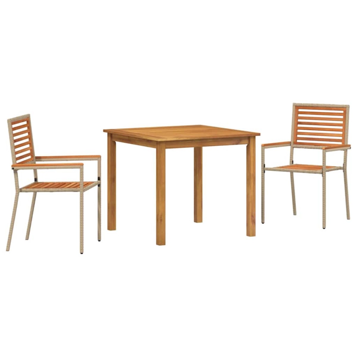 vidaXL Σέτ φαγητού για κήπο 3 τμχ. Μπεζ Στερεό Ξύλο Ακακίας
