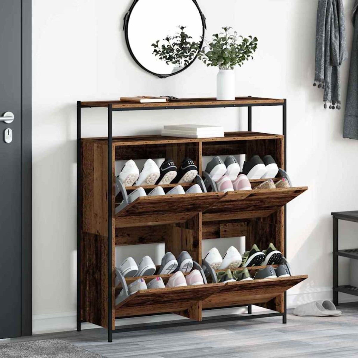 vidaXL Ντουλάπα Παπουτσιών 100 x 34 x 112 εκ Επεξεργασμένο Ξύλο