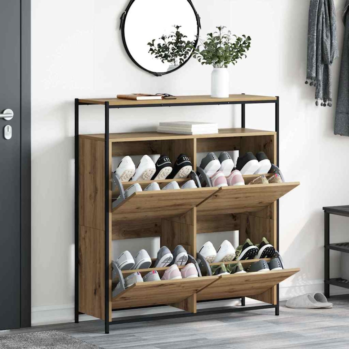 vidaXL Ντουλάπα Παπουτσιών 100 x 34 x 112 εκ Επεξεργασμένο Ξύλο