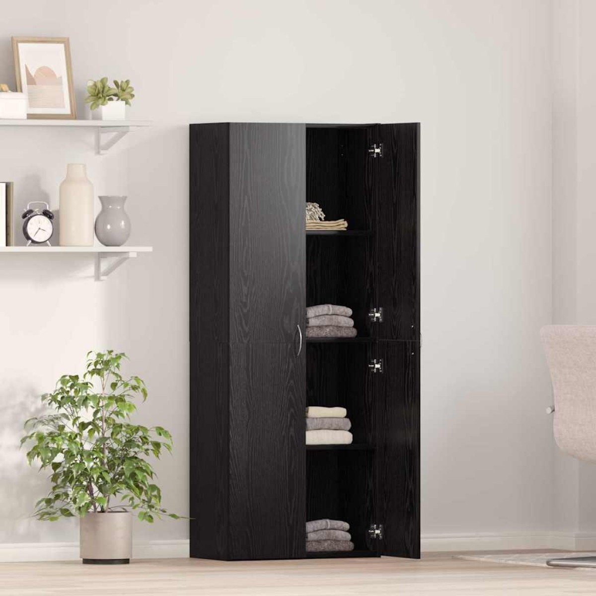 vidaXL Γραφείο Ντουλάπι Μαύρη Οξυά 60 x 32 x 152,5 εκ