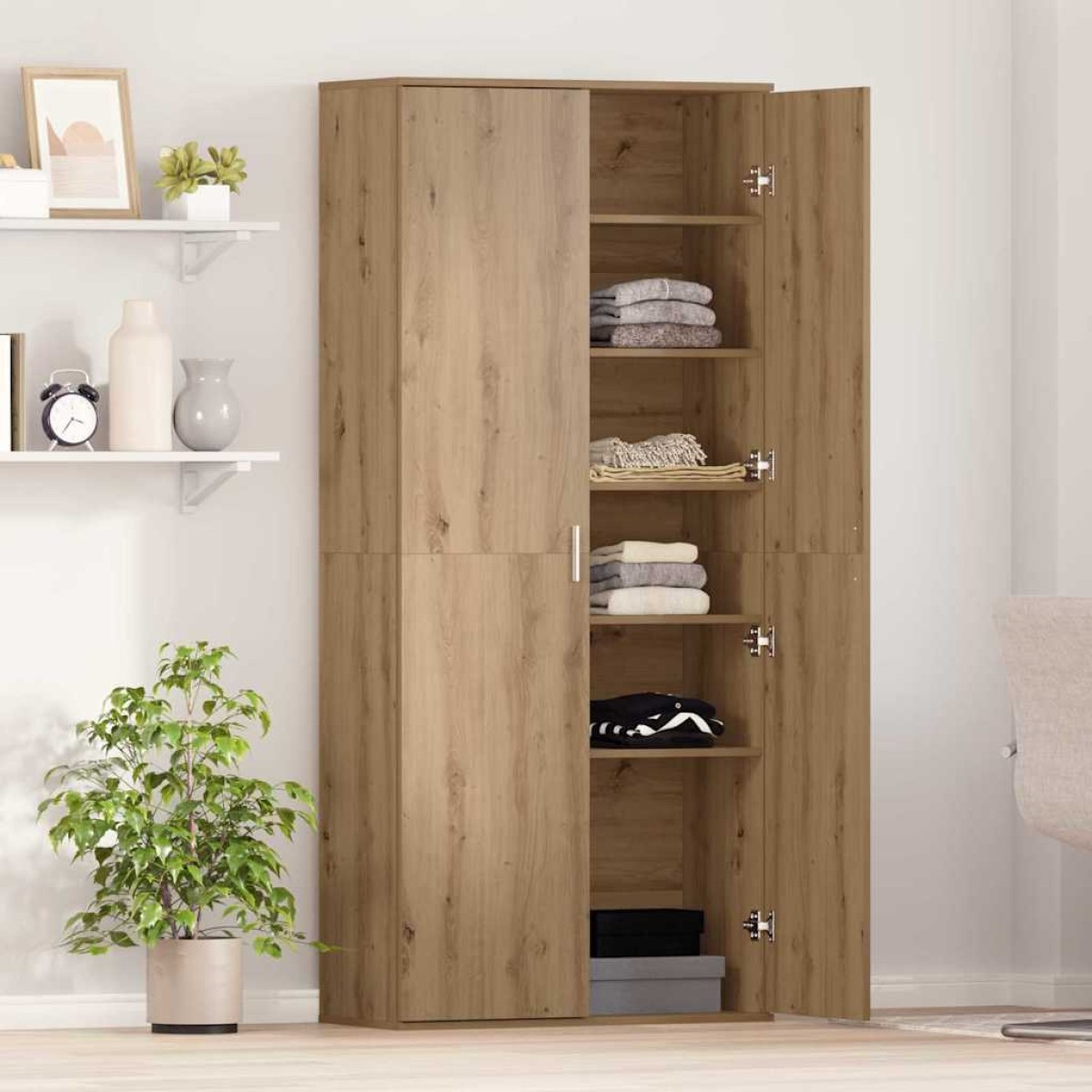 vidaXL Ψηλή Ντουλάπα 80 x 35 x 180 εκ Επεξεργασμένο Ξύλο artisan δρυς