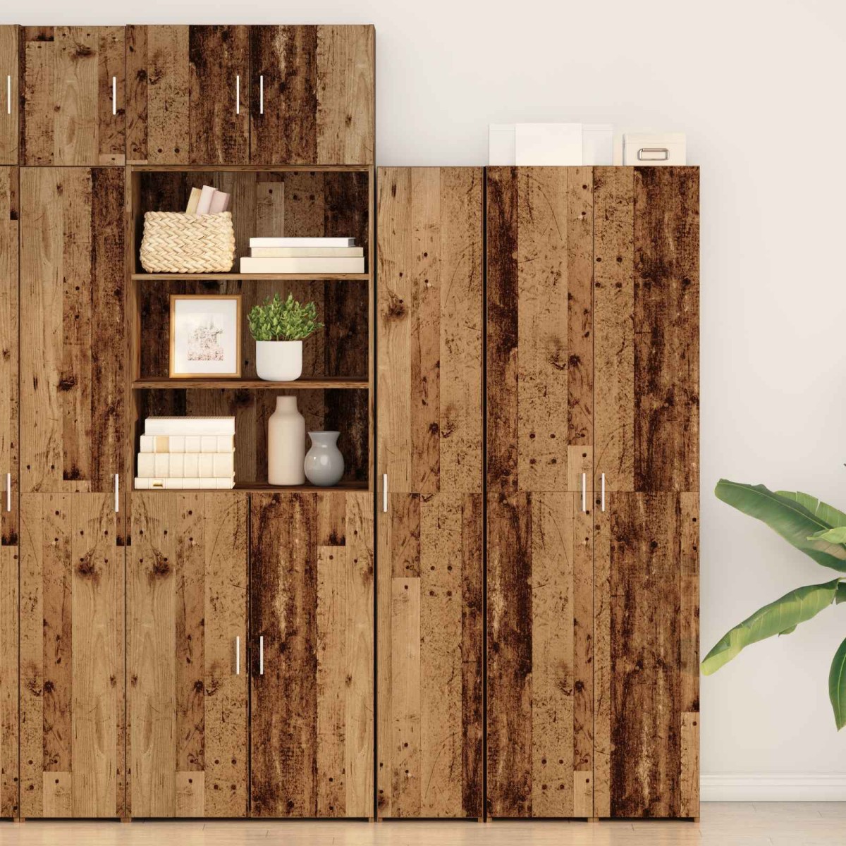vidaXL Highboard Παλιό ξύλο 30 x 42,5 x 185 εκ