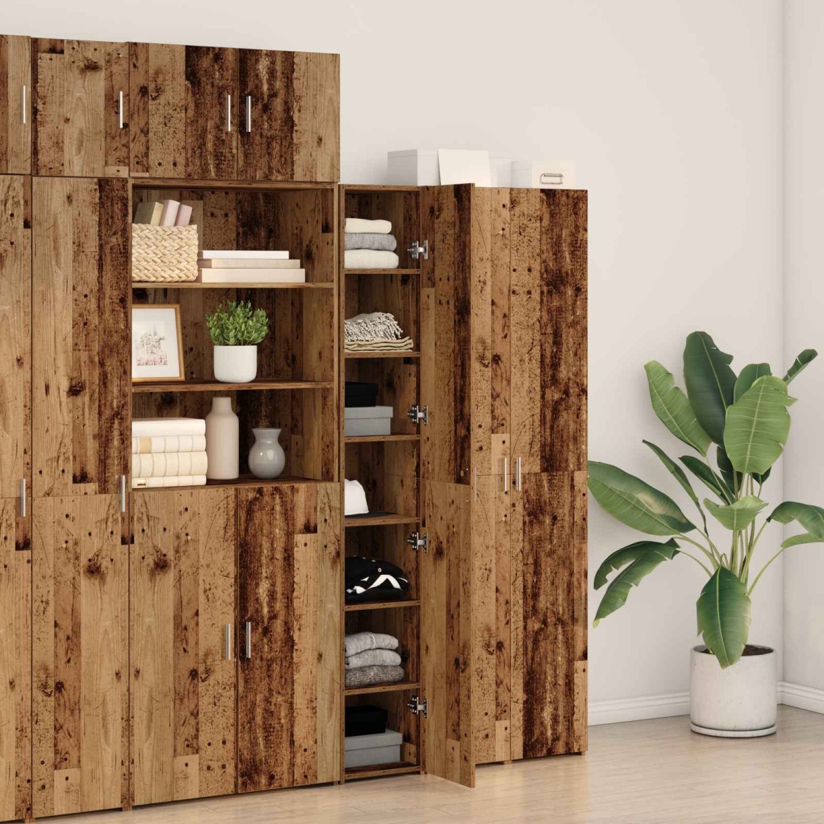 vidaXL Highboard Παλιό ξύλο 30 x 42,5 x 185 εκ