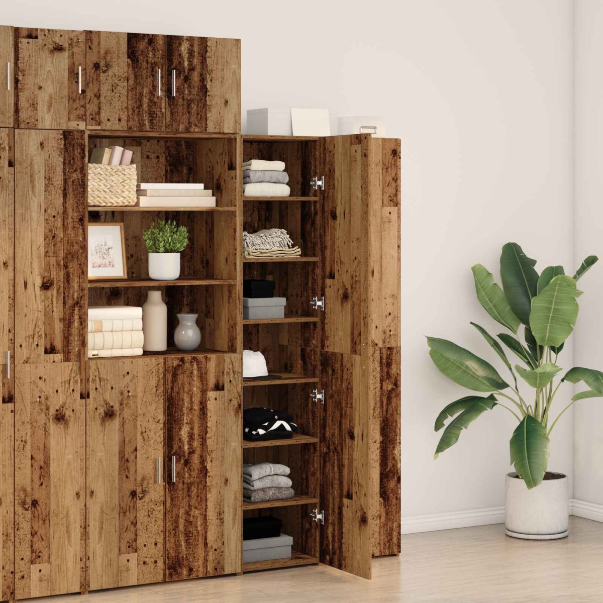 vidaXL Highboard Παλιό ξύλο 40 x 42,5 x 185 εκ.