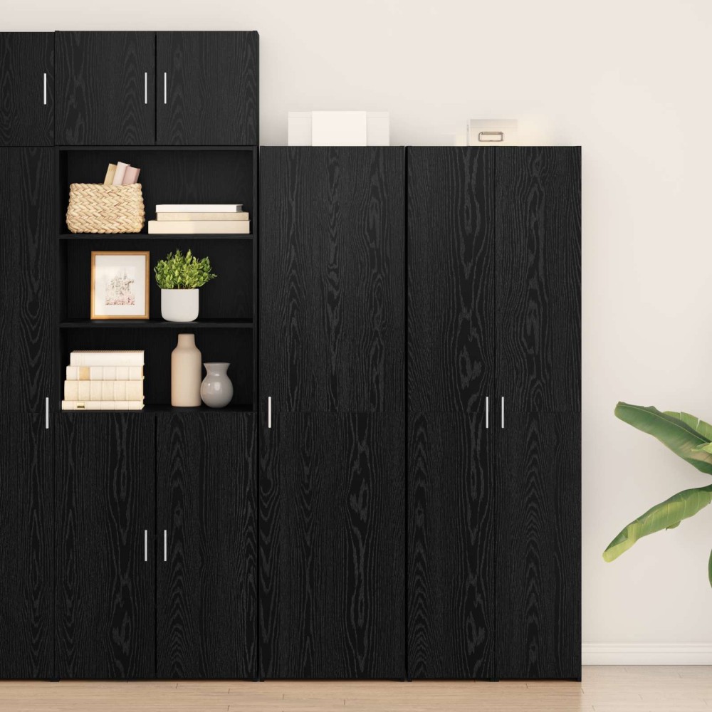 vidaXL Highboard Μαύρη Οξυά 50 x 42,5 x 185 εκ.