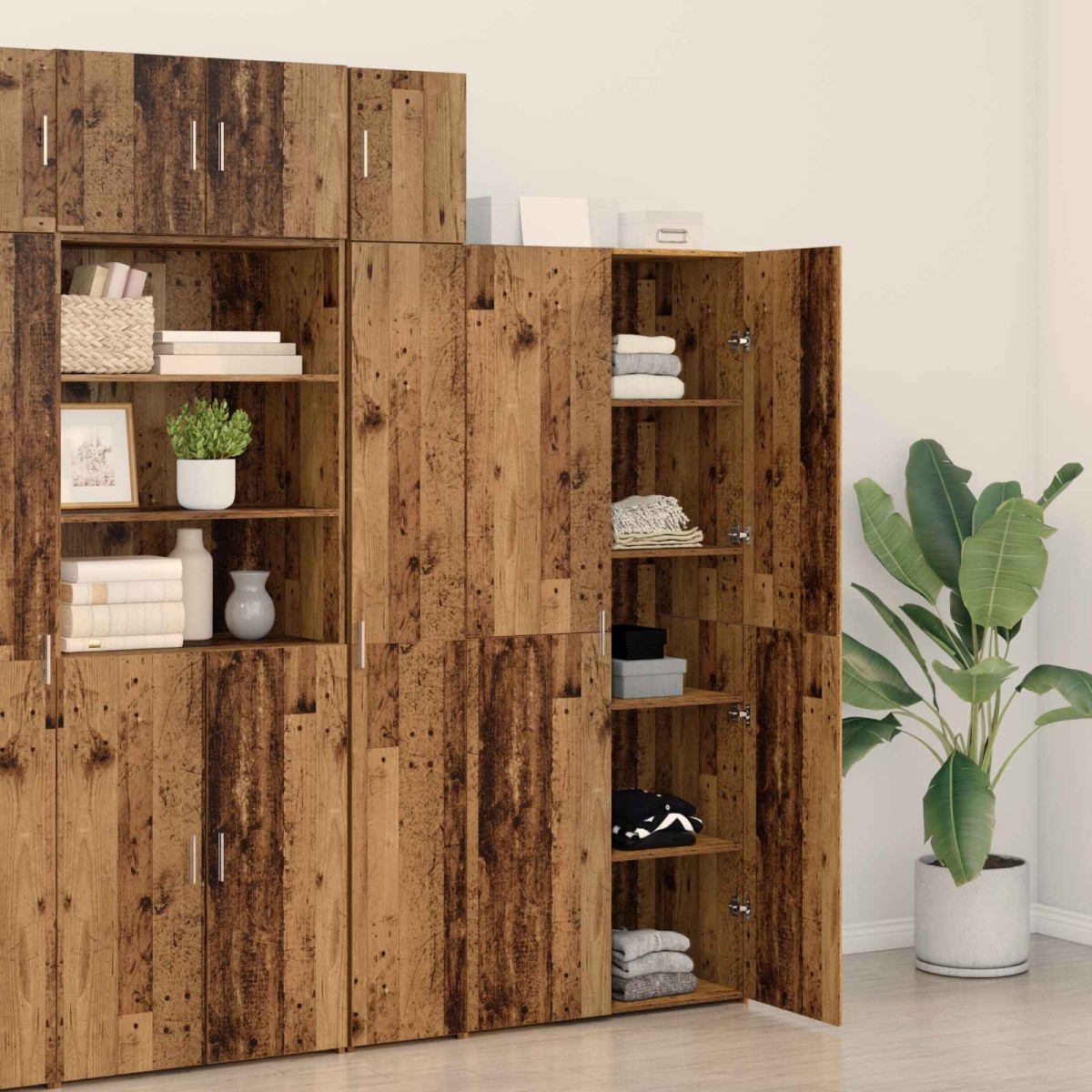 vidaXL Highboard Παλιό ξύλο 80 x 42 x 185 εκ