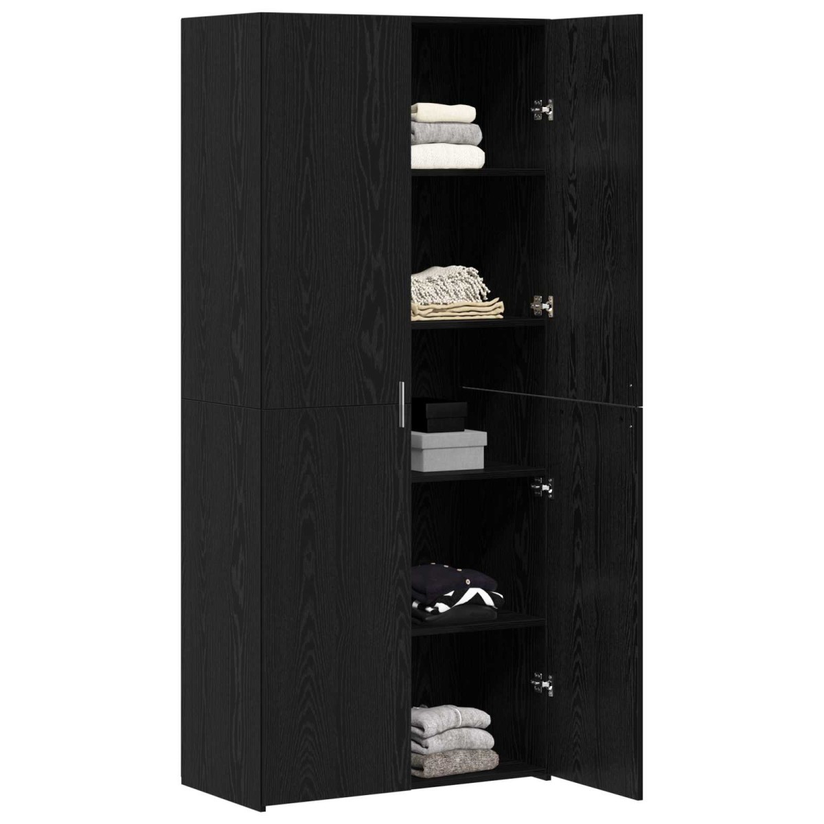 vidaXL Highboard Μαύρη Οξυά 80 x 42 x 185 εκ