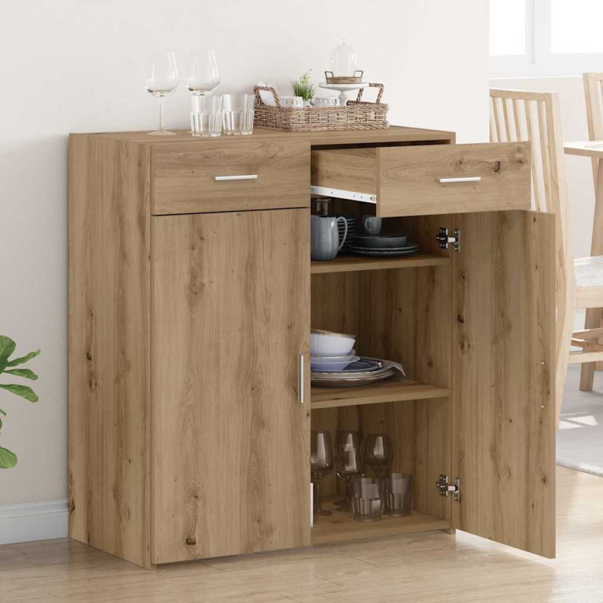 vidaXL Ντουλάπι αποθήκευσης Artisan Oak 80 x 42.5 x 93 εκ.