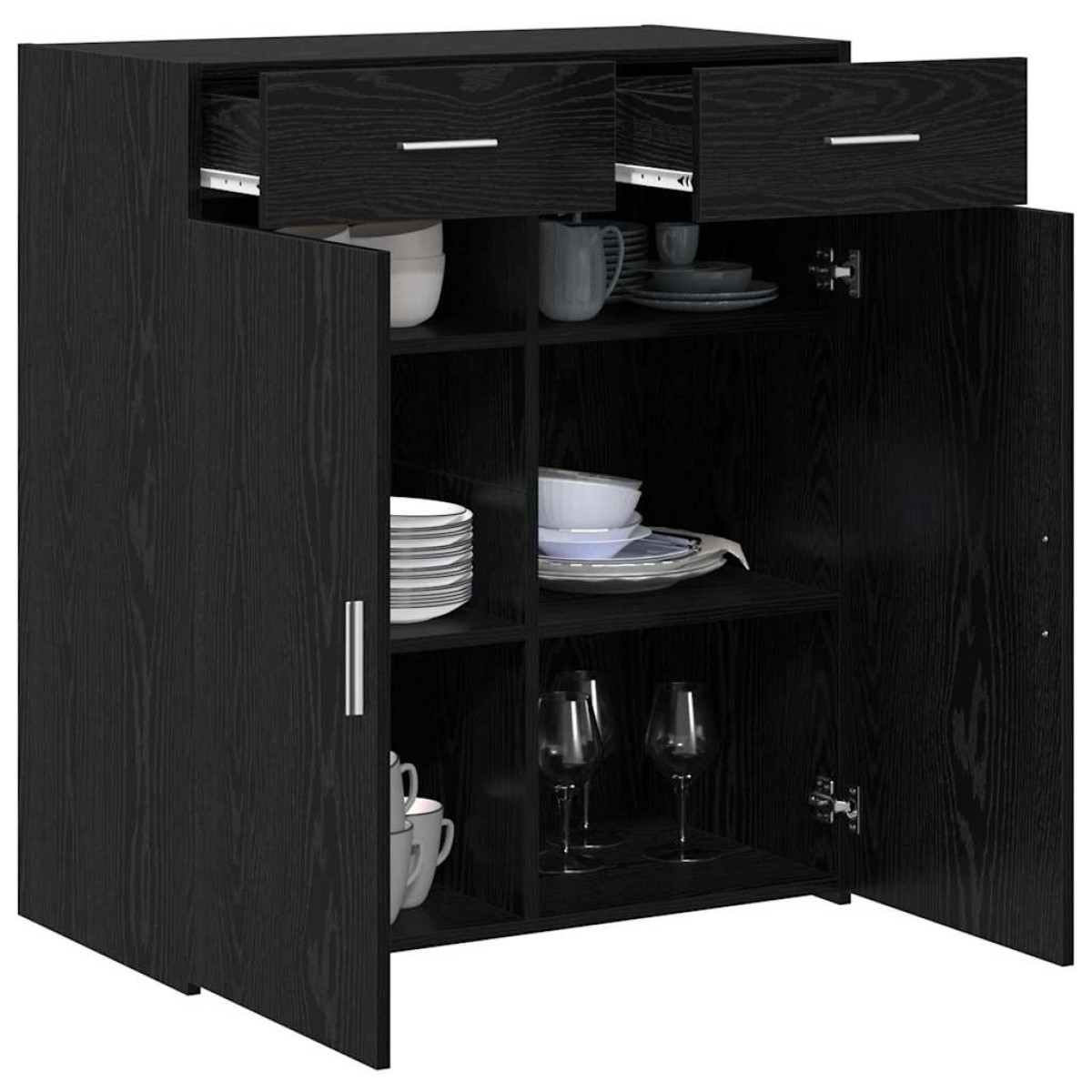 vidaXL Ντουλάπι αποθήκευσης Μαύρη Οξυά 80 x 42.5 x 93 εκ.