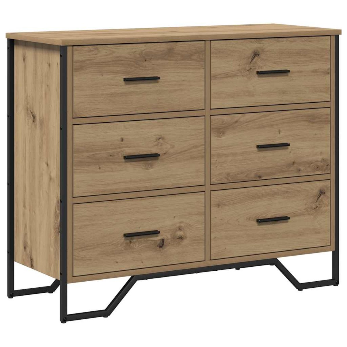 vidaXL Κουτί με συρτάρια 6-Συρτάρι Artisan Oak 91 x 35,5 x 74,5 εκ.