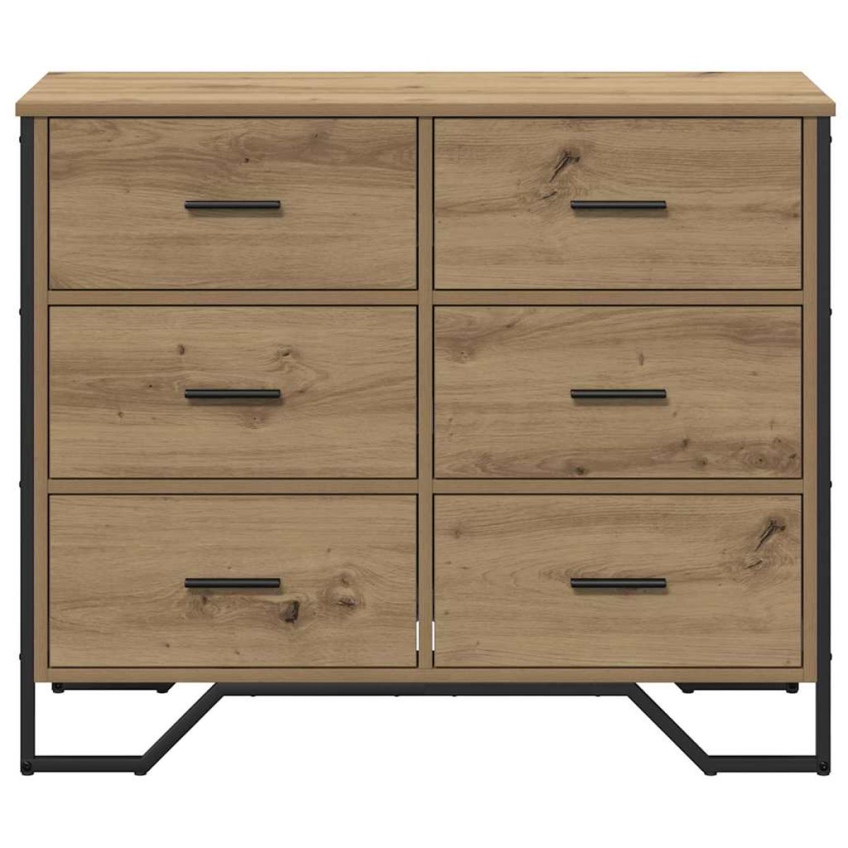 vidaXL Κουτί με συρτάρια 6-Συρτάρι Artisan Oak 91 x 35,5 x 74,5 εκ.