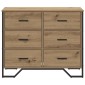 vidaXL Κουτί με συρτάρια 6-Συρτάρι Artisan Oak 91 x 35,5 x 74,5 εκ.