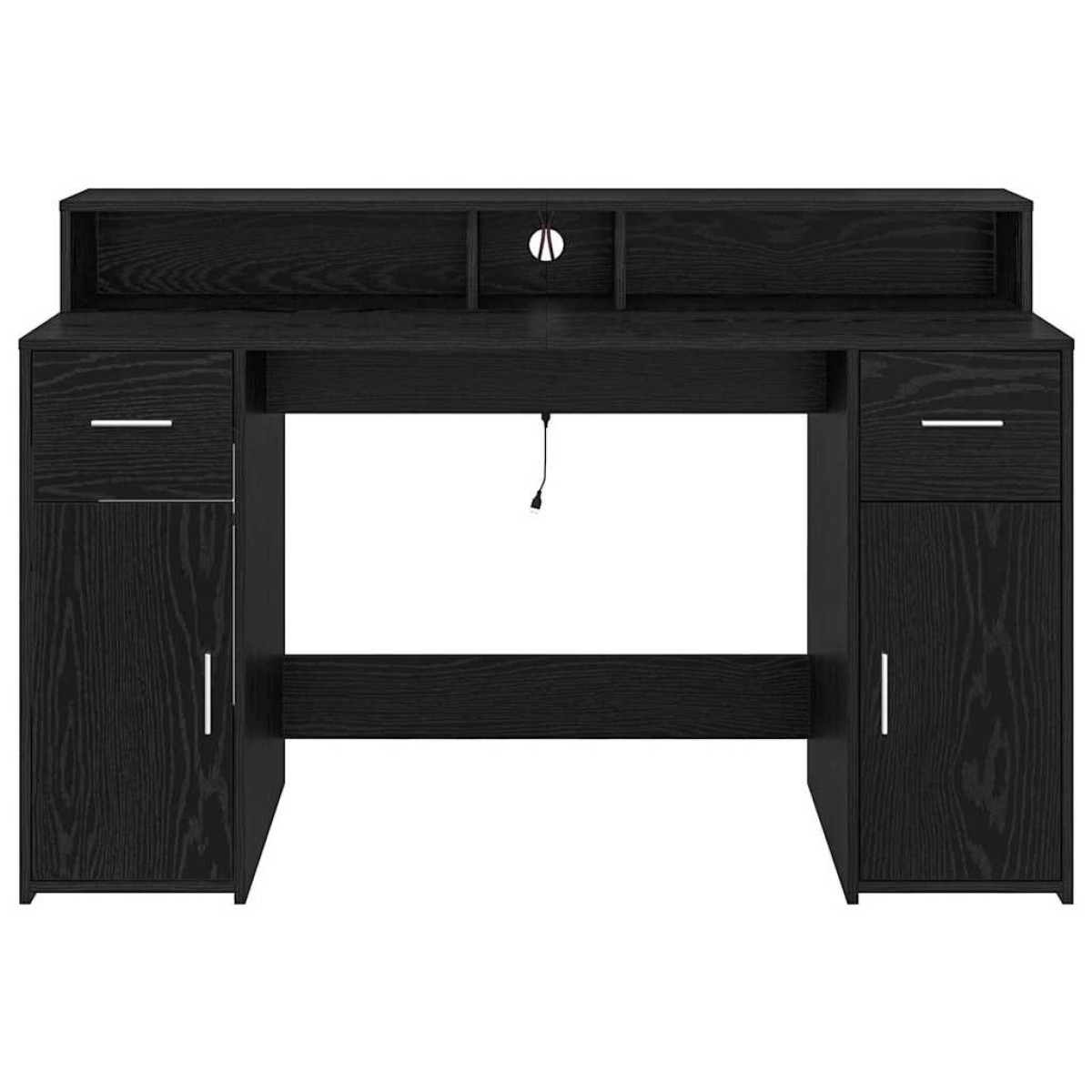 vidaXL Γραφείο Μαύρη δρυς 140 x 55 x 91 εκ. Επεξεργασμένο ξύλο