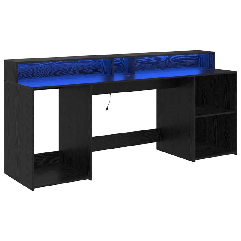 vidaXL Γραφείο Μαύρη δρυς 200 x 55 x 91 εκ. Επεξεργασμένο ξύλο