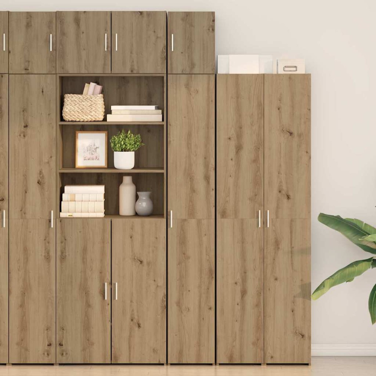 vidaXL Ντουλάπα Αποθήκευσης με Ράφια Artisan Δρυς 30 x 42,5 x 225 εκ