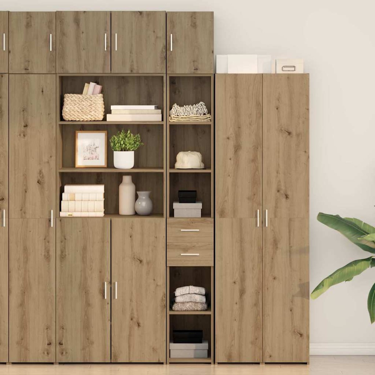 vidaXL Ντουλάπι αποθήκευσης 2 τμχ. Artisan Oak 30 x 42,5 x 225 εκ