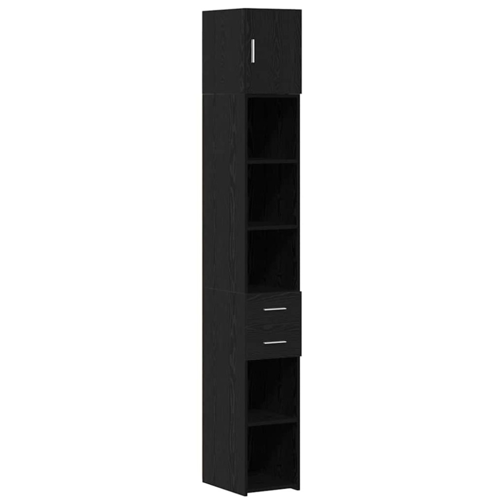 vidaXL Ντουλάπι αποθήκευσης 2 τμχ. Μαύρη Οξυά 30 x 42,5 x 225 εκ