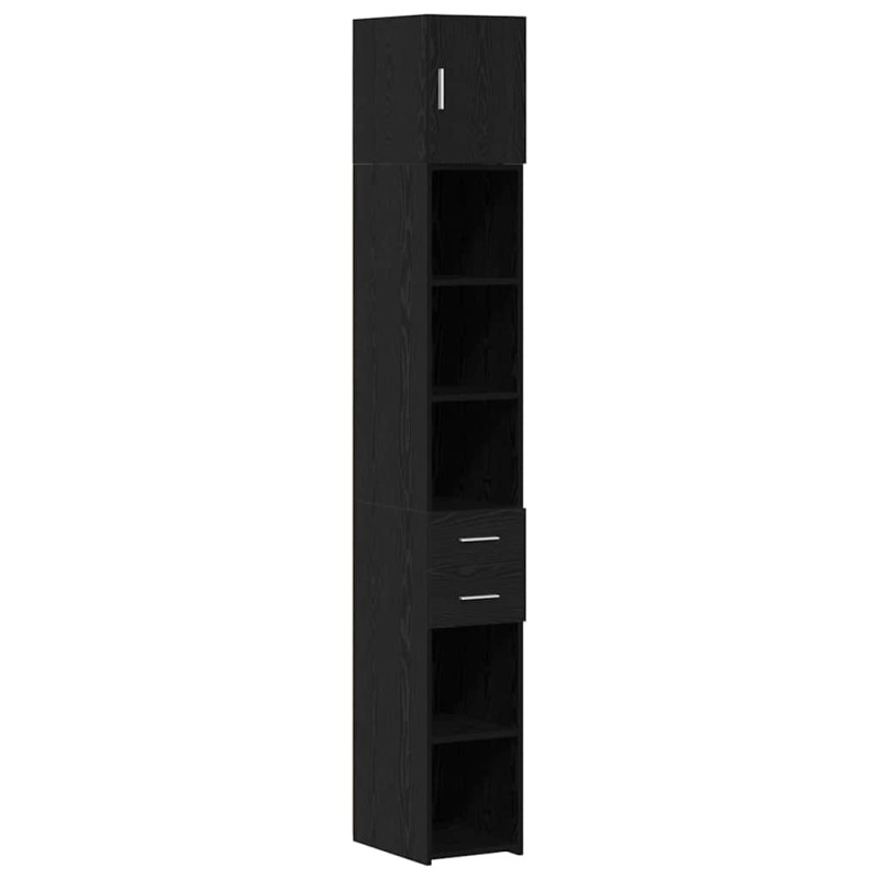 vidaXL Ντουλάπι αποθήκευσης 2 τμχ. Μαύρη Οξυά 30 x 42,5 x 225 εκ
