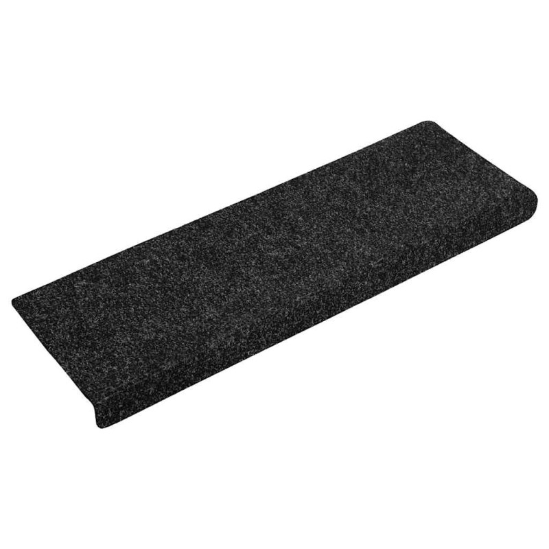 vidaXL Αυτοκόλλητα Πατάκια Σκαλιών 30 τεμ. 65x21x4 εκ. Μαύρα Ορθογώνια Άκρα