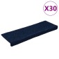 vidaXL Πατάκια Σκαλιών Αυτοκόλλητα 30 τεμ. 65x21x4 εκ. Μπλε Ναυτικό με Ορθογώνια Άκρη