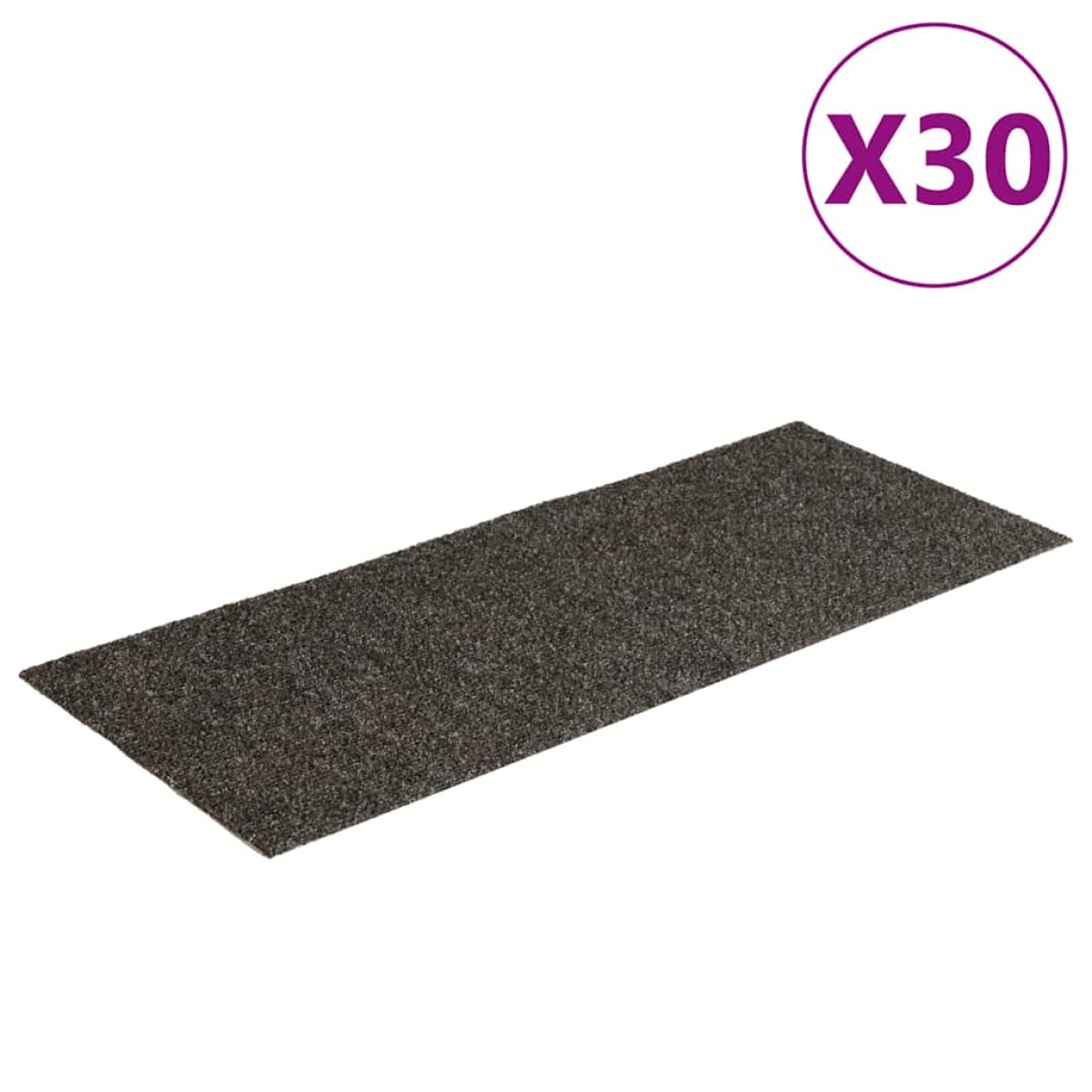 vidaXL Αυτοκόλλητα Πατάκια Σκαλιών 30 τεμ. Ανθρακί Ορθογώνια 60x25 εκ.