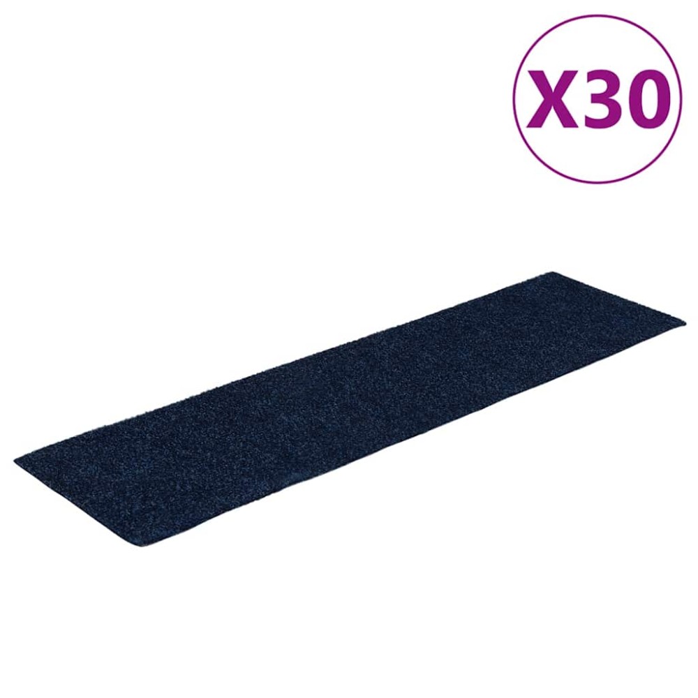vidaXL Αυτοκόλλητα Πατάκια Σκαλιών 30 τεμ. 76x20 εκ. Μπλε Ορθογώνια