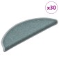 vidaXL Πατάκια Σκαλοπάτια 30 τεμ. 56x17x3 εκ. Θαλασσί Ημίκυκλα