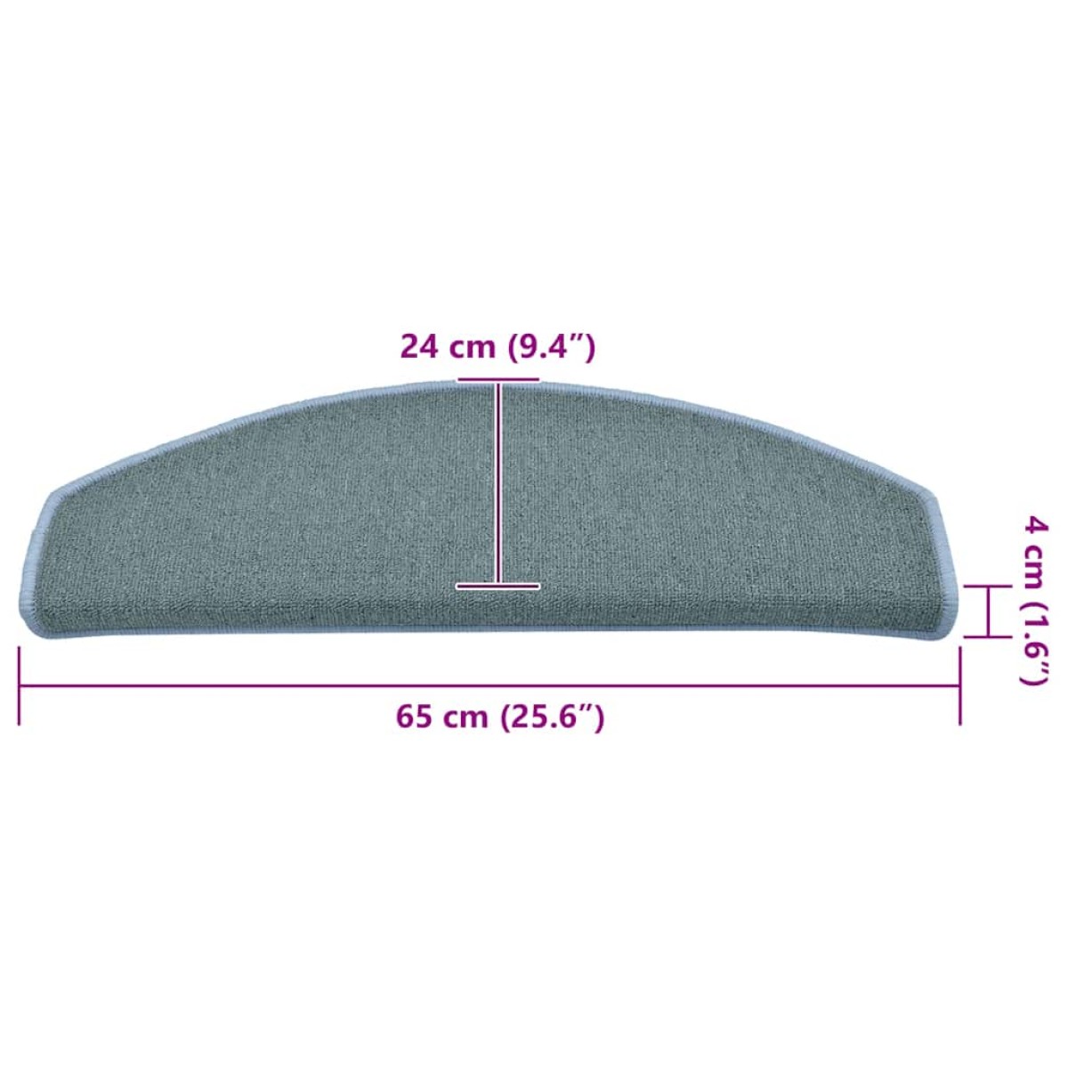 vidaXL Πατάκια Σκαλοπατιών 30 τεμ. 65x24x4 εκ. Θαλασσί Ημίστρογγυλά Μεγάλα