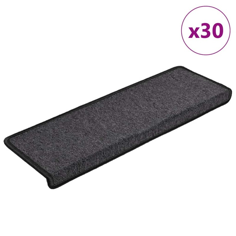 vidaXL Πατάκια Σκαλοπάτια 30 τεμ. Ανθρακί 65x21x4 εκ. με Ορθογώνια Άκρη