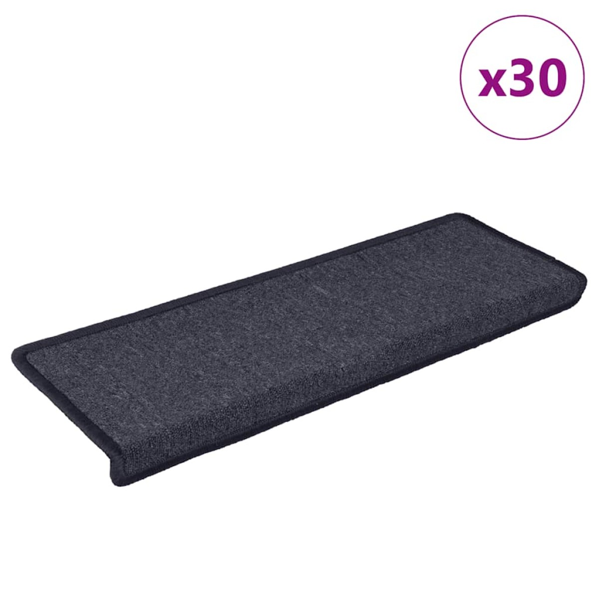 vidaXL Πατάκια Σκαλοπάτια 30 τεμ. 65x21x4 εκ. Σκούρο Γκρι και Μπλε Ορθογώνια Άκρη