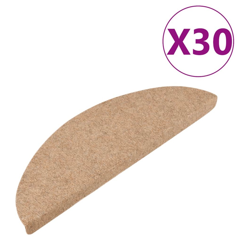 vidaXL Πατάκια Σκάλας Αυτοκόλλητα 30 τεμ. Μπεζ 56 x 17 x 3 εκ.
