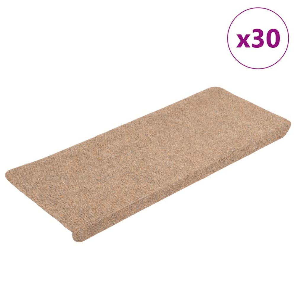 vidaXL Πατάκια Σκάλας Αυτοκόλλητα 30 τεμ. Μπεζ 65x24,5x3,5 εκ.