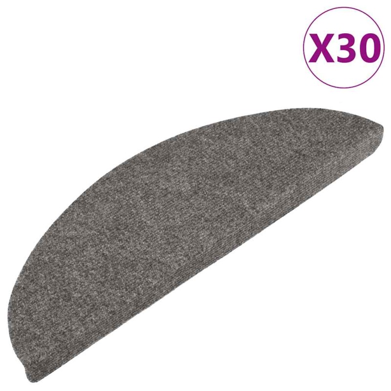 vidaXL Πατάκια Σκάλας Αυτοκόλλητα 30 τεμ. Γκρι 56 x 17 x 3 εκ.