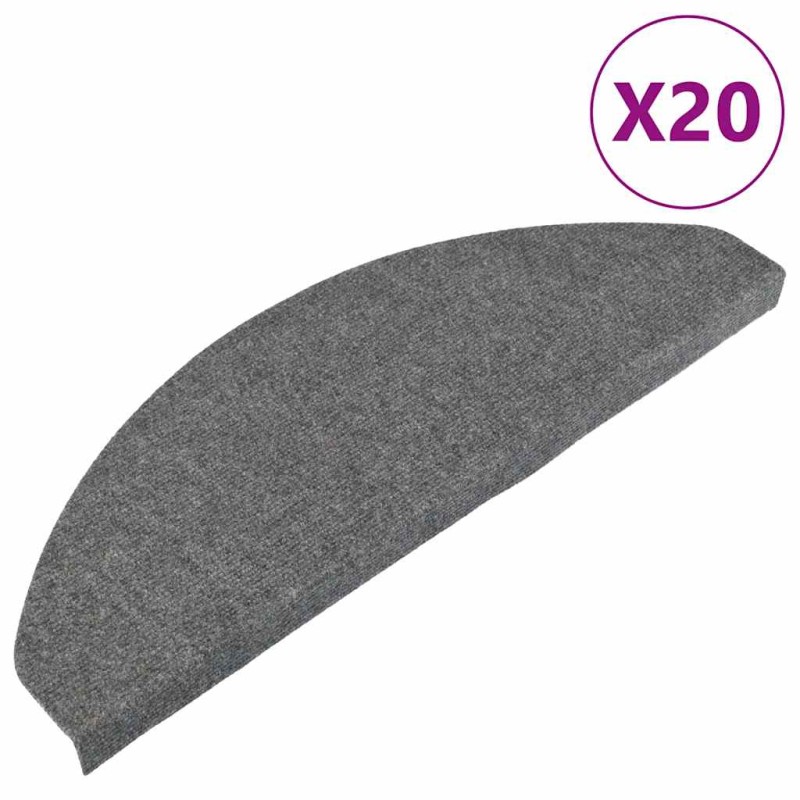 vidaXL Πατάκια Σκάλας Αυτοκόλλητα 20 τεμ. Γκρι 65 x 22,5 x 3,5 εκ.