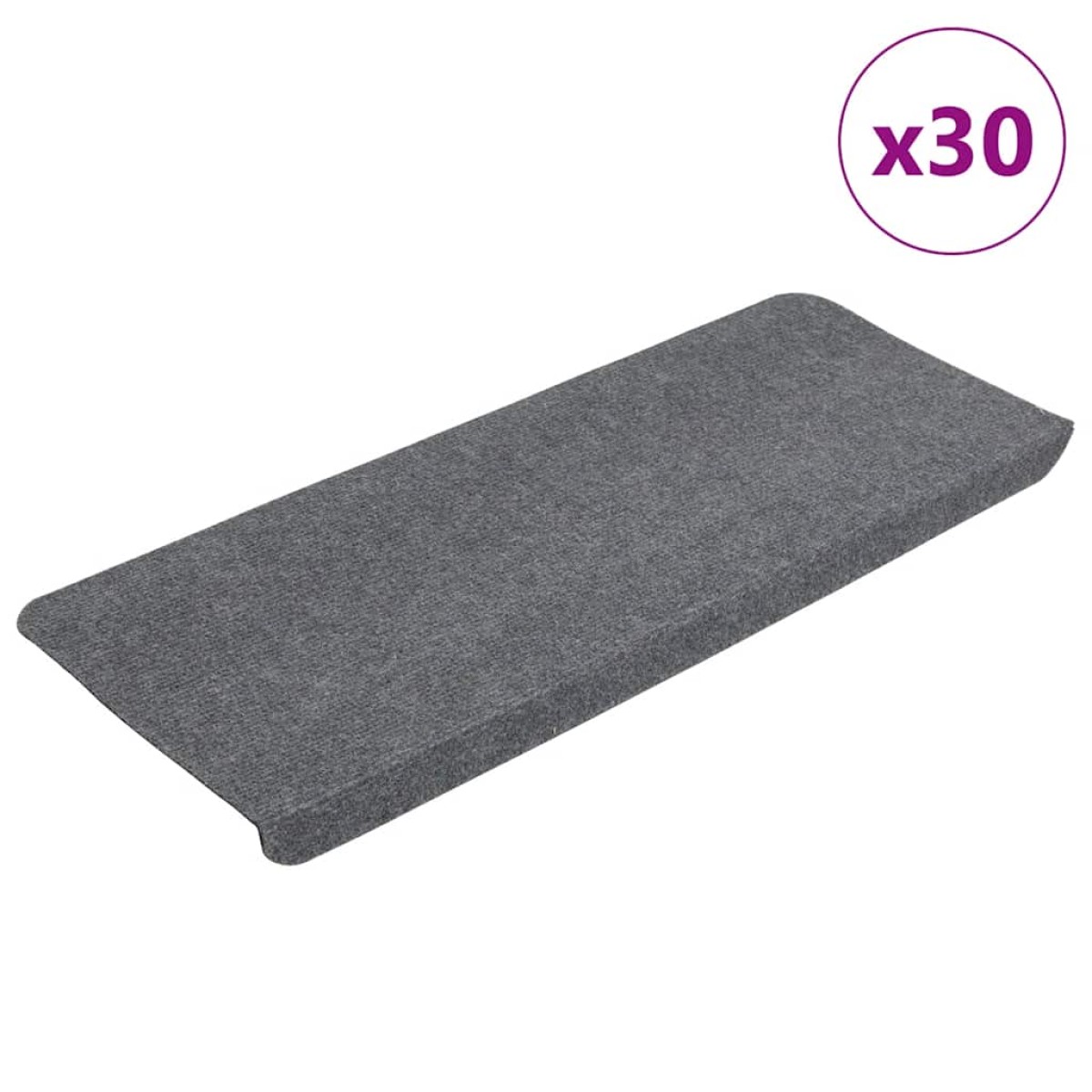 vidaXL Πατάκια Σκάλας Αυτοκόλλητα 30 τεμ. Γκρι 65x24,5x3,5 εκ.