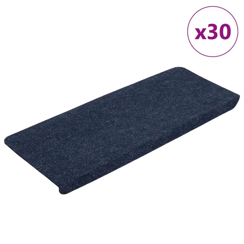 vidaXL Πατάκια Σκάλας Αυτοκόλλητα 30 τεμ. Μπλε 65x24,5x3,5 εκ.
