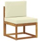 vidaXL Σειρά Καναπέ Εξωτερικού 5 τμχ. Φυσικό και Κρέμα