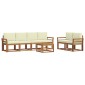 vidaXL Σειρά Καναπέ Εξωτερικού 7 τμχ. Φυσικό και Κρέμα