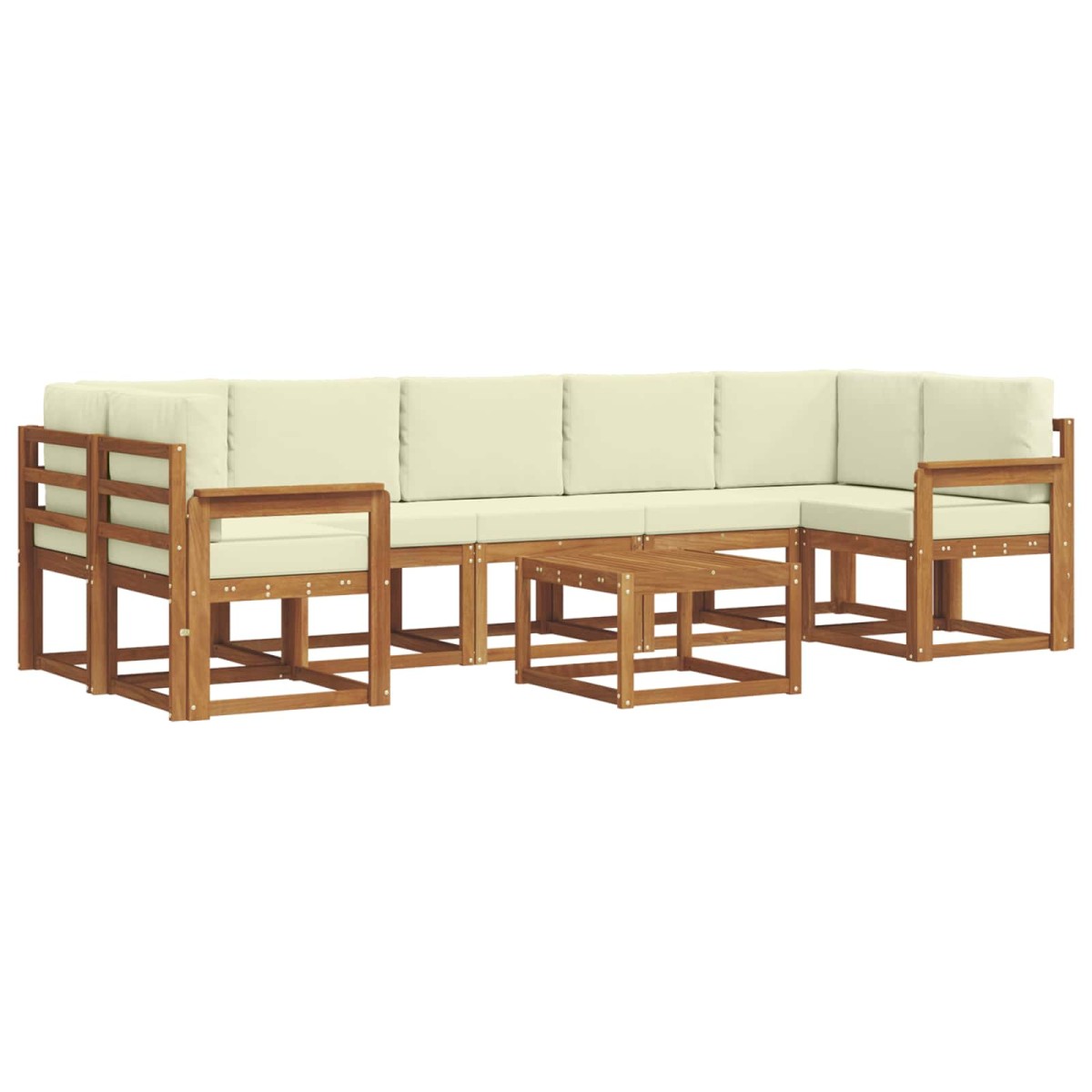 vidaXL Σειρά Καναπέ Εξωτερικού 8 τμχ. Φυσικό και Κρέμα