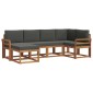 vidaXL Σειρά Καναπέ Εξωτερικού 6 τμχ. Φυσικό και Ανθρακί