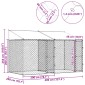 vidaXL Κλουβί Σκυλιού με Στέγη Ασημί 400 x 200 x 256 εκ Χάλυβας και PE