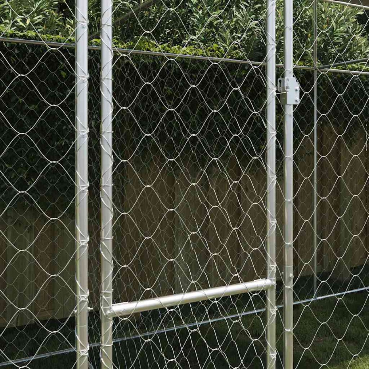 vidaXL Κλουβί Σκυλιού με Στέγη Ασημί 600 x 200 x 256 εκ.