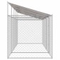 vidaXL Κλουβί Σκυλιού με Στέγη Ασημί 800 x 200 x 256 εκ.
