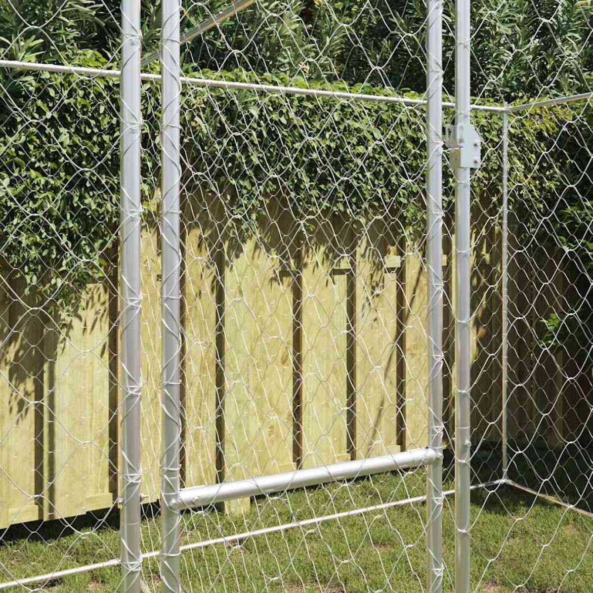 vidaXL Κλουβί σκύλου Ασημί 400 x 200 x 200 εκ. Επικαλυμμένος Χάλυβας